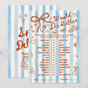 ¿Preferiría Ella Juego de Baby Shower en Rojo Azul