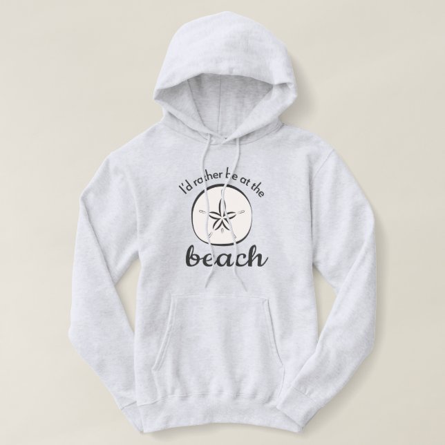 Preferiría estar en la sudadera de la playa (Diseño del anverso)