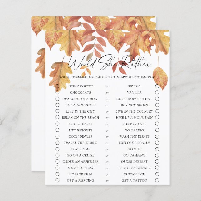 Prefiere jugar - Caer hojas (Anverso / Reverso)