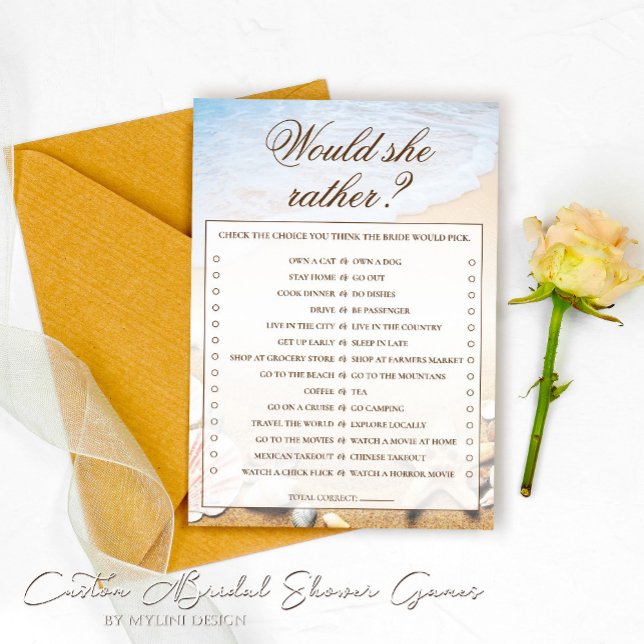 ¿Prefiere La Tarjeta De Juego De Ducha De Novias S (Subido por el creador)