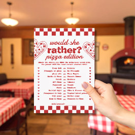 ¿Prefiere la tarjeta de juego Pizza Bachelorette?