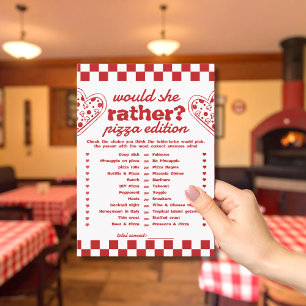 ¿Prefiere la tarjeta de juego Pizza Bachelorette?