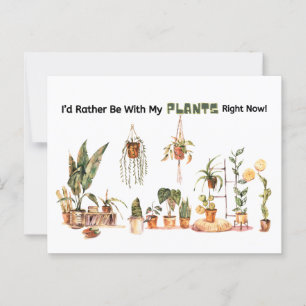 ¡Prefiero estar con mis plantas! postal
