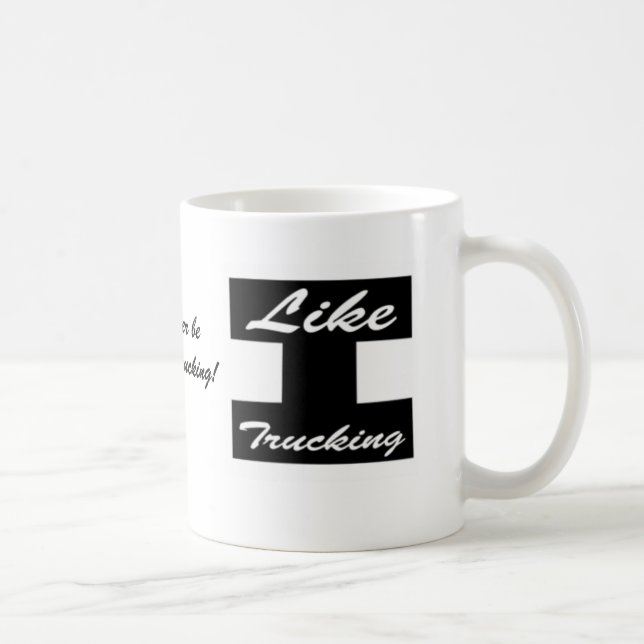 Prefiero estar en Like Trucking! taza de café con  (Derecha)