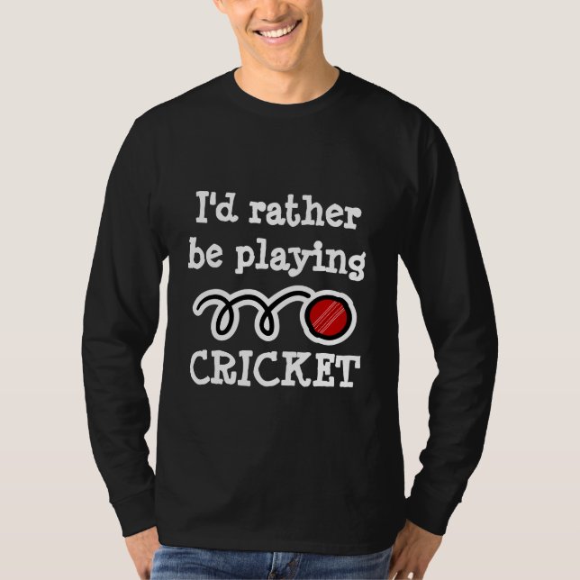 Prefiero jugar al cricket con camisetas de manga l (Anverso)