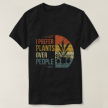 Prefiero las Plantas a las Personas Camiseta Retro