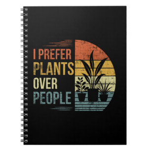 Prefiero las Plantas a las Personas Cuaderno Retro