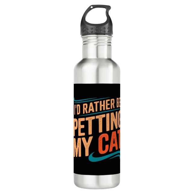 Prefiero Petear mi gato - Botella de agua (Anverso)