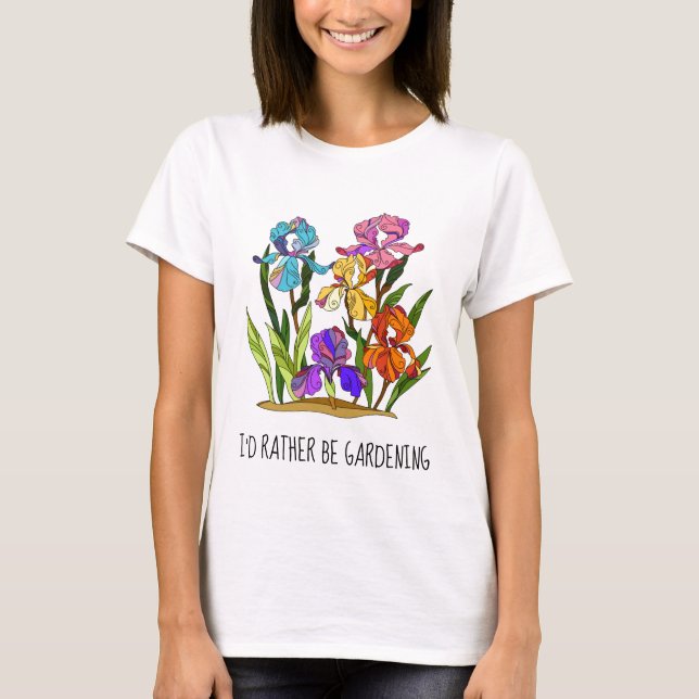 Prefiero ser jardinera; camiseta floral de bonito (Anverso)