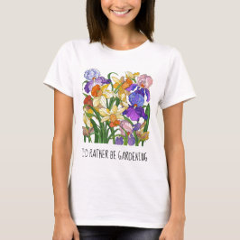Prefiero ser jardinera; Camiseta floral de bonito