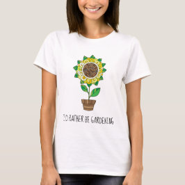 Prefiero ser jardinera; camiseta floral de bonito
