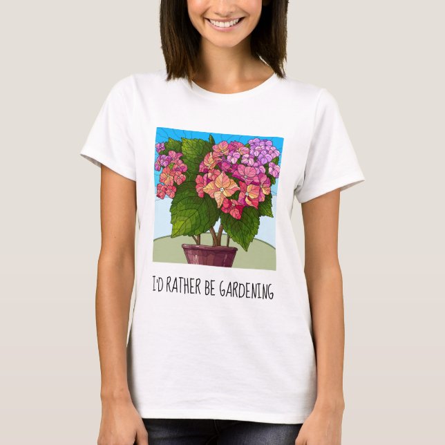 Prefiero ser jardinera; camiseta floral de bonito (Anverso)