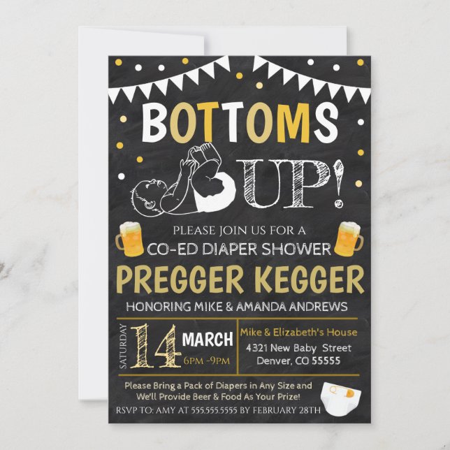 Pregger Kegger Baby Shower Invitación (Anverso)