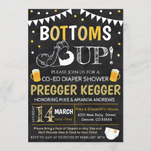 Pregger Kegger Baby Shower Invitación