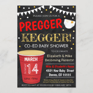 Pregger Kegger Baby Shower Invitación