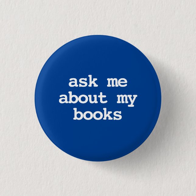 pregúntame sobre mi botón de libros (Anverso)