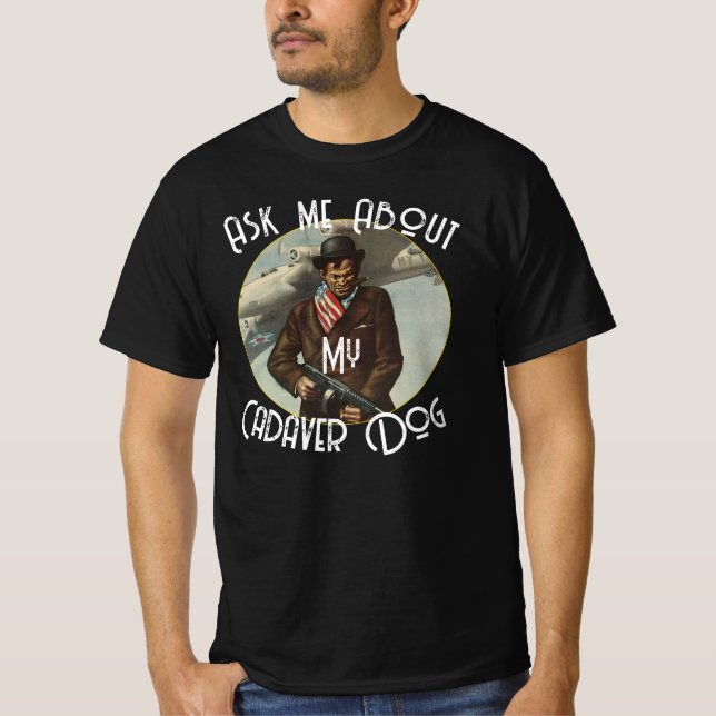 Pregúntame sobre mi camiseta de perro cadáver 2049 (Anverso)