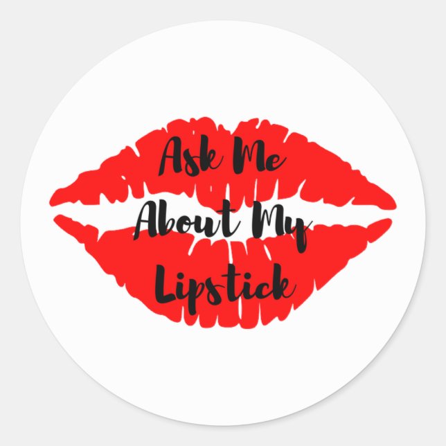 Pregúntame sobre mis pegatinas de labios (Anverso)