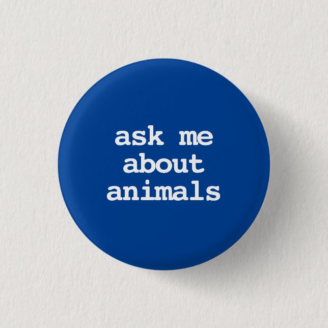 pregúntame sobre tipografía de animales Botón (Anverso)