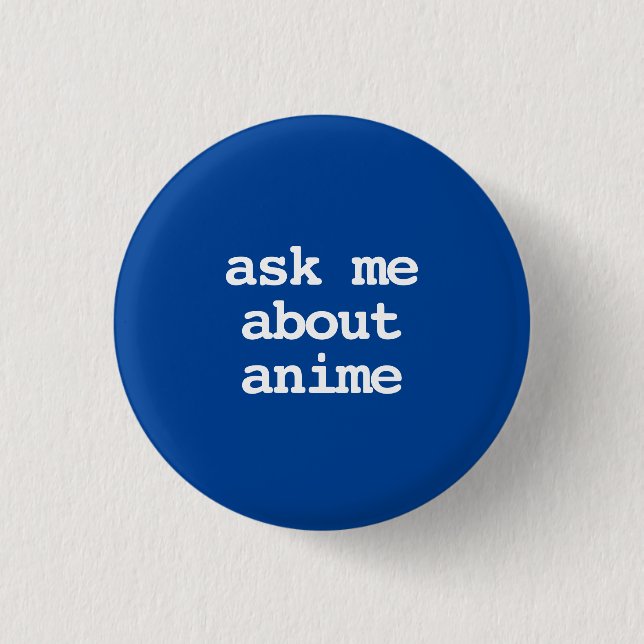 pregúntame sobre tipografía de anime Botón (Anverso)