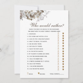 Preguntas editables Tarjeta de juego Rústica de du