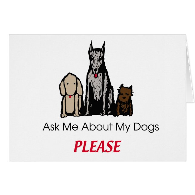 Pregúnteme acerca de mi tarjeta de los perros (Anverso (Horizontal))