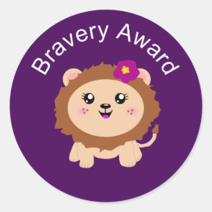 Premio al chica León Bravery - Pegatina por ser va