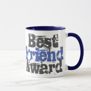 Premio al Mejor Amigo en Taza Azul y Gris