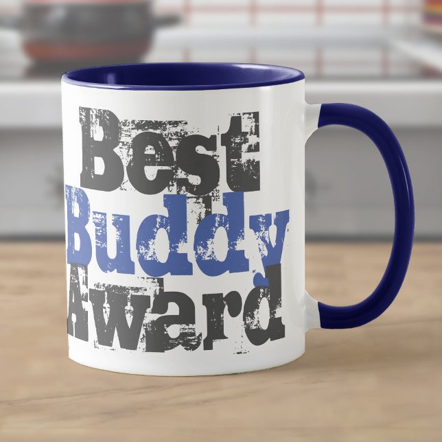 Premio al Mejor Amigo en Taza Azul y Gris (Subido por el creador)
