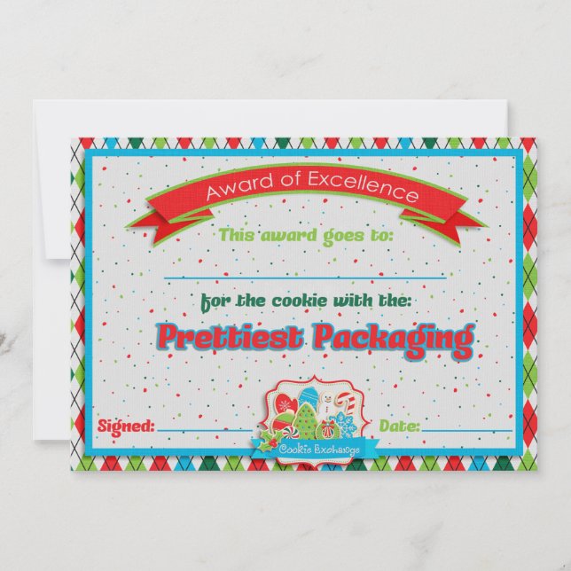 Premio al mejor empaquetado de Cookie Exchange (Anverso)