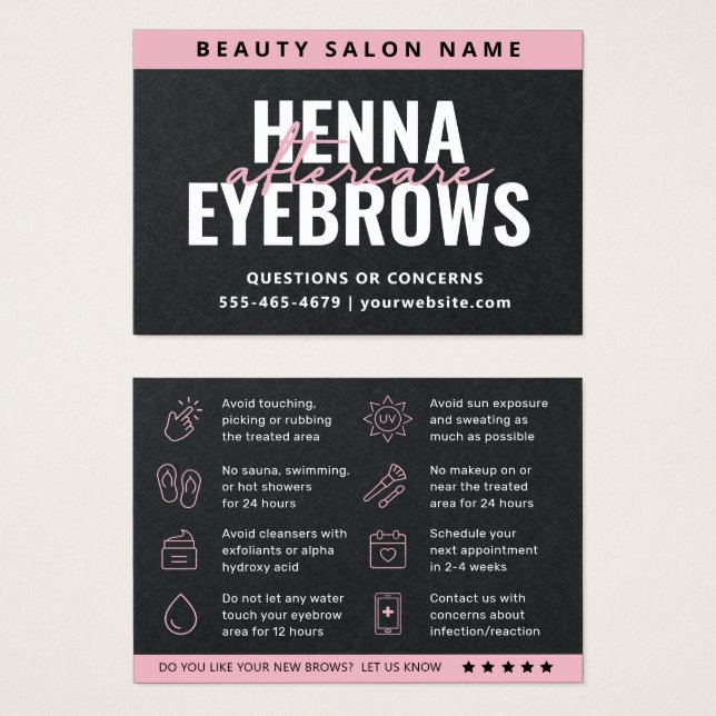 Premium Black Eyebrow Tint Henna Brows Afcare (Anverso y reverso)