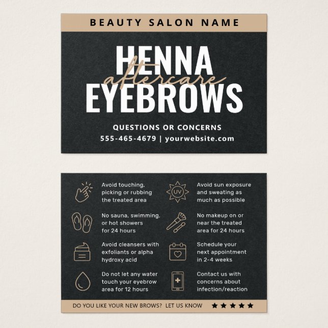 Premium Black Eyebrow Tint Henna Brows Afcare (Anverso y reverso)
