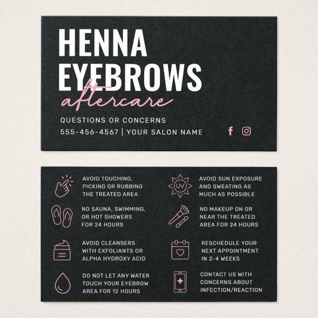 Premium Black Eyebrow Tint Henna Brows Afcare  (Anverso y reverso)