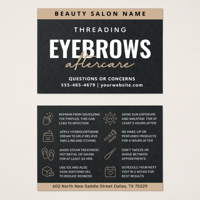 Premium Black Luxury Eyebrow Threading Afcare (Anverso y reverso)