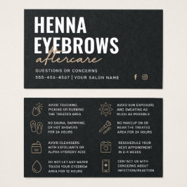 Premium Black Luxury Henna Brows Aftercare Card