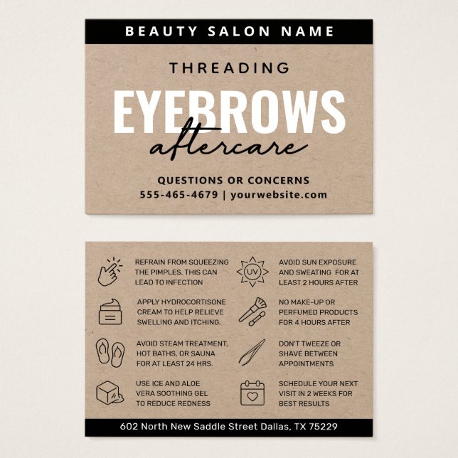 Premium Craft Luxury Eyebrow Threading Aftercare  (Anverso y reverso)