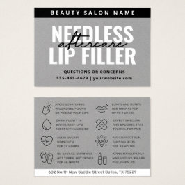 Premium Gray Needles Lips Filler Aftercare Card