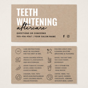 Premium Kraft Eco Teeth Whitening Aftercare Card