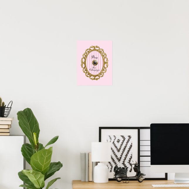 Prensa para Champán Rosa Dorado Barroco Arte de Pa (Oficina en casa)