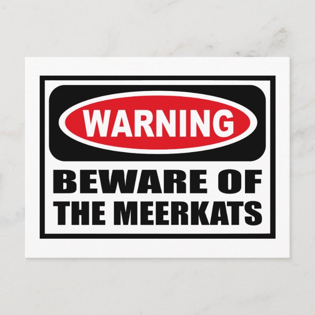 PREOCUPACIÓN DE LA postal MEERKATS (Anverso)