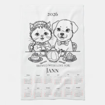 Preparado con amor Calendario de toallas de té par