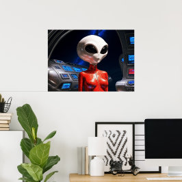 Preparándose Para el Vuelo Arte Alien AI Póster