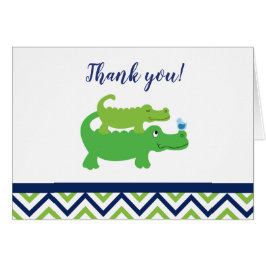 Preppy Alligator Crocodile Folded Gracias Notas