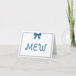 Preppy Blue and White Bow Monogram