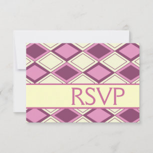Preppy Pastel Pink Argyle Moderno Cumpleaños RSVP