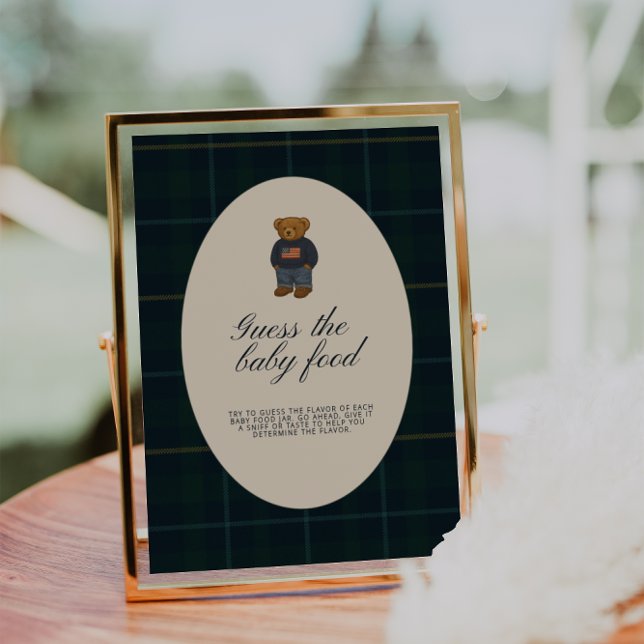 Preppy Polo Teddy Bear Guess the Baby Food Sign (Subido por el creador)