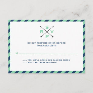 Preppy Romance Wedding RSVP - Moneda de la Marina