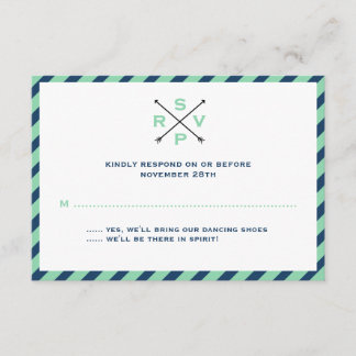 Preppy Romance Wedding RSVP - Moneda de la Marina