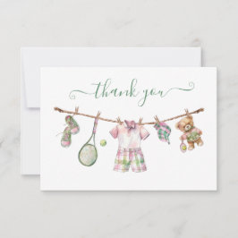 Preppy Tennis Clothesline Agradecimiento Nota