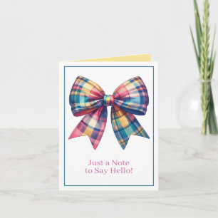 Preppy Watercolor Plaid Bow Personalizado